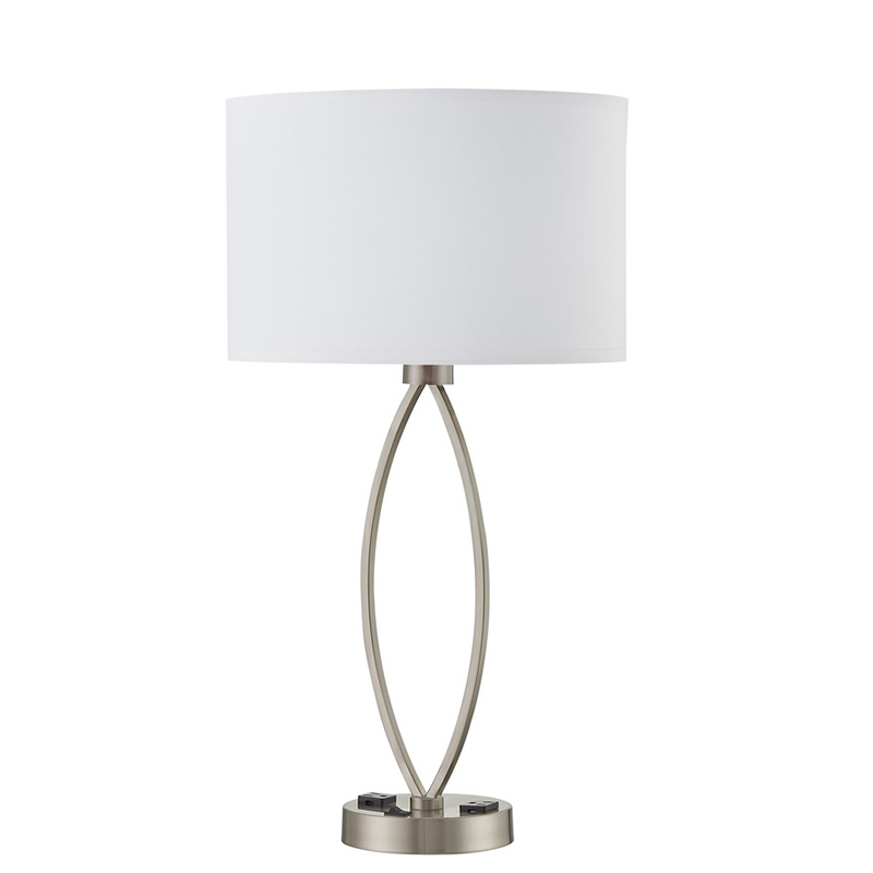 Sleep One Light Table Lamp με φινίρισμα νικελίου, ένα διακόπτη rocker/off και δύο καταστήματα στο Owonroom
